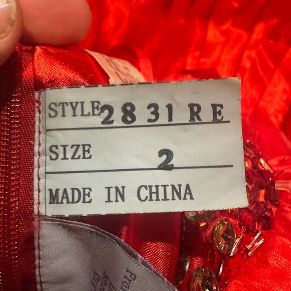 Elegant Red Beaded Waist Prom Skirt Moon Light Size 2 Pleated Tulle Underskirt - Picture 6 of 8